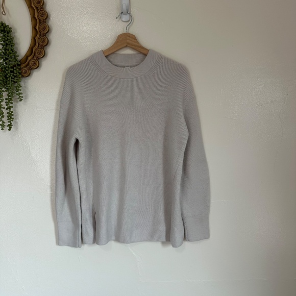 Lululemon Merino Wool-Blend Ribbed Crewneck Sweater, Off White, cSize Small - Picture 6 of 8